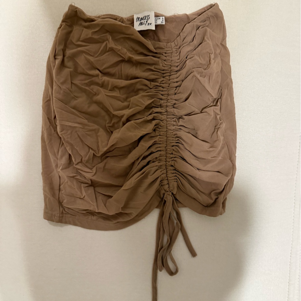 Brown Ruched Tube Top